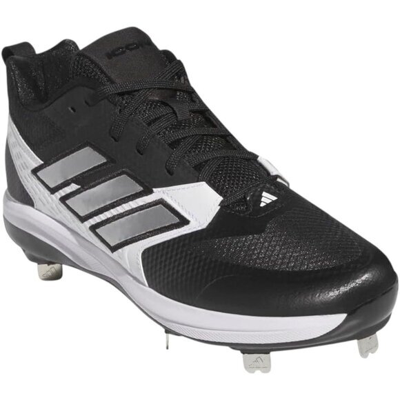 Adidas ICON 8 Metal Baseball Cleats Black White IG7098 Men's‎ 8.5 New With Tags - Picture 2 of 9